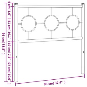 Cabeceira de cama 90 cm metal preto