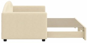 Sofá-cama com gavetão 80x200 cm tecido cor creme