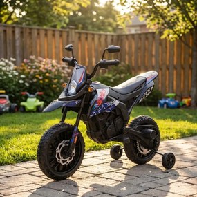 Mota elétrica para Crianças 12V Aprilia RX, Rodas Espuma EVA Azul