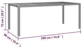 9 pcs conjunto bistrô de jardim c/ almofadões vime PE cinzento