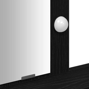 mesinha de maquilhagem vidaXL com luzes LED em Carvalho preto 79x41x14
