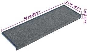 Tapetes de escadas 30 pcs 65x21x4 cm roxo e azul