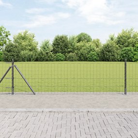 Cerca Euro com 13 Postes Flangados 0.4x25 m Aço Galvanizado