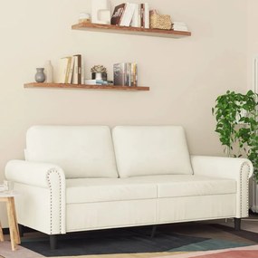 vidaXL Sofá de 2 lugares veludo 140 cm cor creme