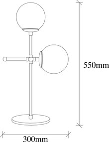 Candeeiro de Mesa Mudoni – Preto – 15 x 30 cm