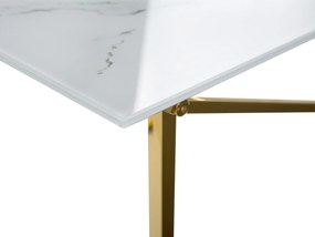 Mesa de centro efeito de mármore branco com dourado EMPORIA Beliani