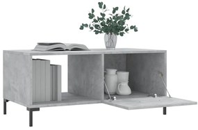 Mesa de centro 90x50x40 madeira processada cinza cimento