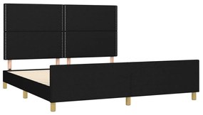 Estrutura de cama sem colchão 160x200 cm tecido preto