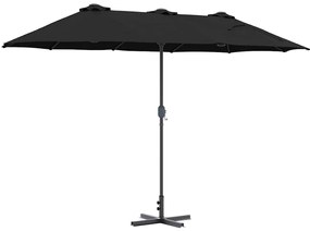 Guarda-sol de Jardim Preto 380 x 196 x 235 cm