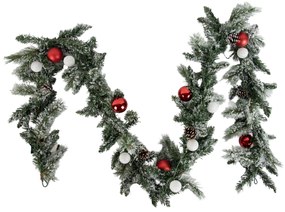 Grinalda de Natal branca com vermelho 270cm incl. LED com temporizador - Jack