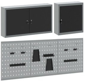Conjunto de Armário de Ferramentas e Painel de Ferramentas de 5 Peças