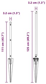 Posts para Cerca com Ponta 26 peças Ø32 mm 80 cm em Aço Galvanizado