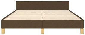 Estrutura de cama sem colchão 140x200 cm tecido castanho-escuro