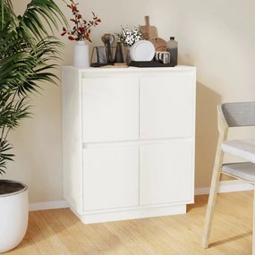 vidaXL Aparador 60x34x75 cm madeira de pinho maciça branco