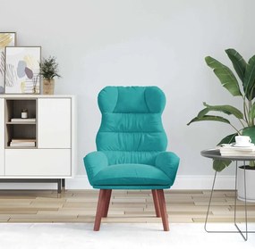 Cadeira Relaxante Veludo Turquesa