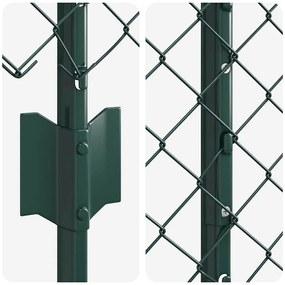 Cerca de Cadeia com 10 Postes U Verde 1.4x10 m Aço