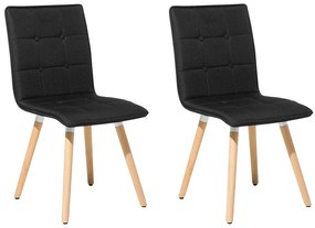 Conjunto de 2 cadeiras estofadas em preto BROOKLYN Beliani