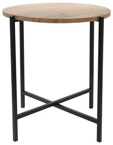 Ambiance Mesa de apoio redonda madeira e metal 45 cm