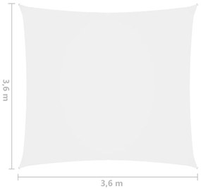 Para-sol estilo vela tecido oxford quadrangular 3,6x3,6m branco