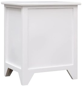 Mesa-de-cabeceira 38x28x45 cm madeira paulownia branco