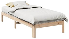 vidaXL Estrutura de cama sem colchão 80x200 cm madeira de pinho maciça