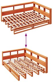 Cama com estante sem colchão 140x190 cm pinho maciço