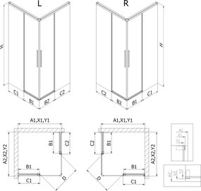 Mexen Rox Duo cabine de duche deslizante 110 x 80 cm, transparente, cromada - 8C2D-110-080-01-00