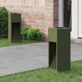 vidaXL Luz Solar LED de Caminho 2 pcs Verde Oliva Aço Laminado a Frio