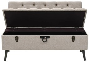 Banco de arrumação com encosto 110 cm tecido cor creme