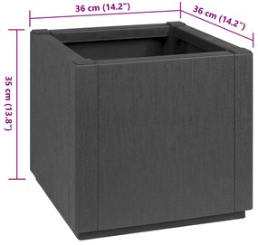 Jardineira Cinza Escuro vidaXL 36x36x35 cm em PP