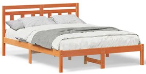 Estrutura da Cama Castanho 140 x 190 cm Madeira de pinho maciça