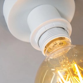 Candeeiro de teto moderno branco mate com abajur preto 45 cm - Combi