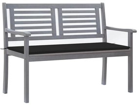 vidaXL Banco de jardim 2 lugares c/ almofadão 120 cm eucalipto cinza