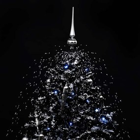 Árvore Natal c/ neve base formato guarda-chuva 170 cm PVC preto