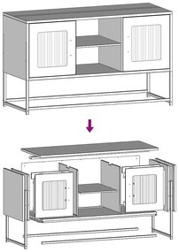 Móvel de TV 100,5x39x60,5 cm aço branco