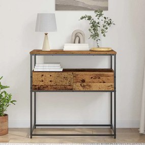 Mesa de Consola vidaXL Madeira Velha 75x40x75 cm Madeira Reforçada e A