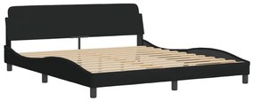 Cama com colchão 180x200 cm tecido preto