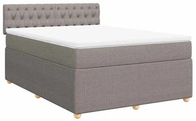 Cama com molas/colchão 140x200 cm tecido castanho-acinzentado