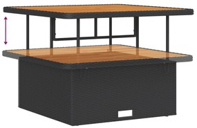 Conjunto de Sofá de 8 Peças para Jardim com Almofadas Preto em Rattan