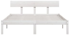 Estrutura de cama 140x190 cm pinho maciço branco