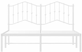 Estrutura de cama com cabeceira 140x190 cm metal branco
