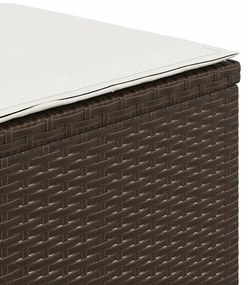 Bancos jardim com almofadões 4 pcs 40x40x35 cm vime PE castanho