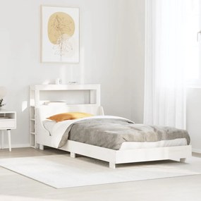 vidaXL Cama sem colchão 90x200 cm madeira de pinho maciça branco