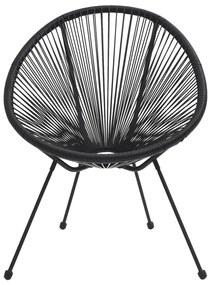 3 pcs conjunto de jantar para jardim preto