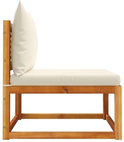 Sofá sem braços p/ jardim c/ almofadões madeira acácia maciça