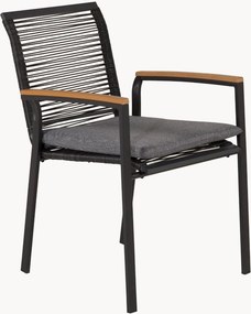 Cadeiras de jantar empilháveis para jardim com apoio de braços Dallas, conjunto de 2