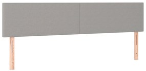 Cabeceira de cama c/luzes LED tecido 180x5x78/88 cm cinza-claro