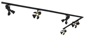 Sistema de trilhos de iluminação com 5 focos pretos - Movie