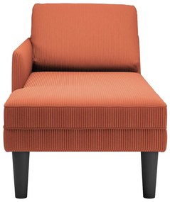 Chaise lounge com almofada tecido corduroy laranja
