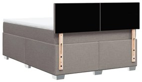 Cama com molas/colchão 160x200 cm tecido castanho-acinzentado